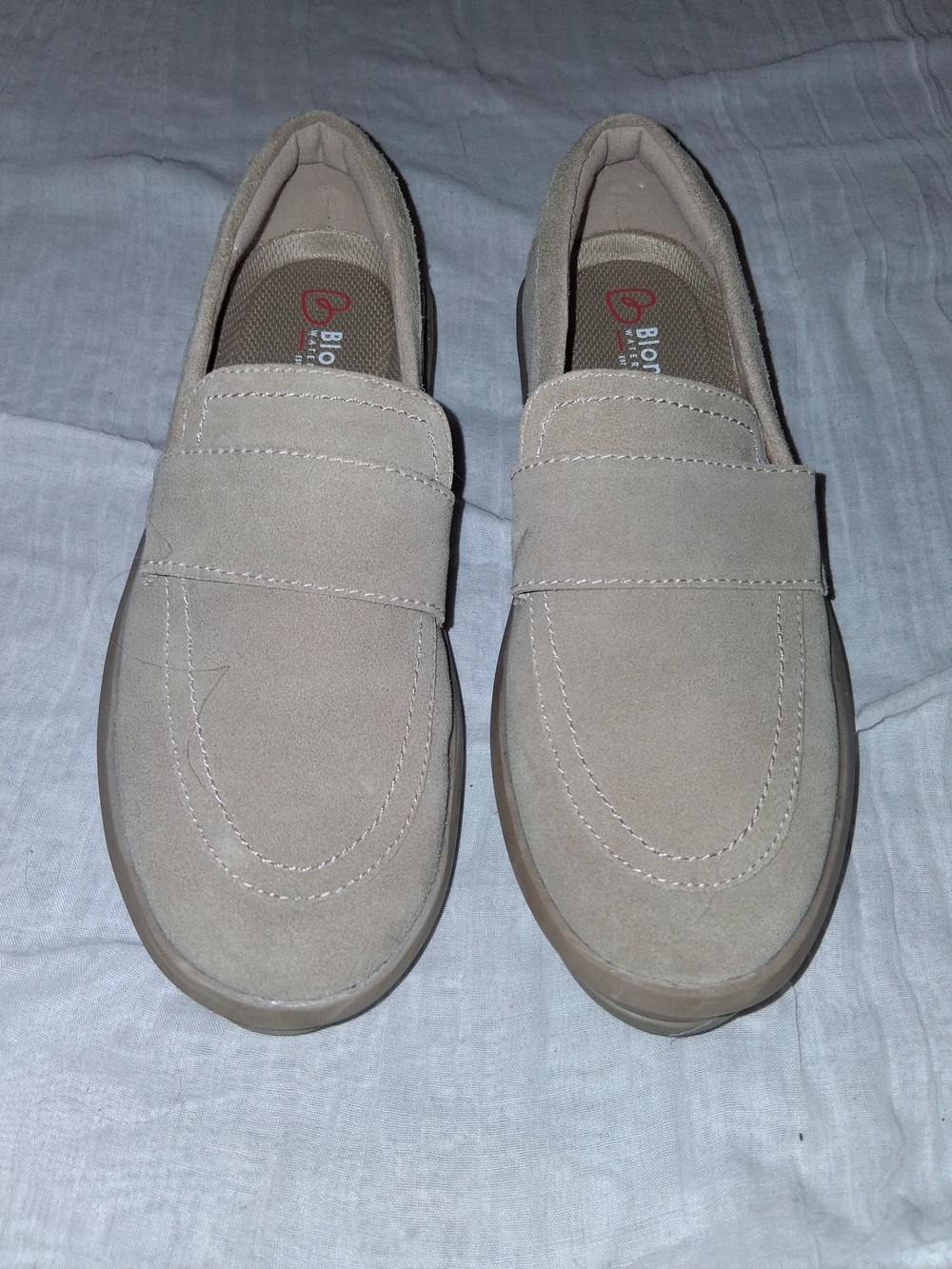 Blondo Taupe Suede Waterproof Slip-On Loafers